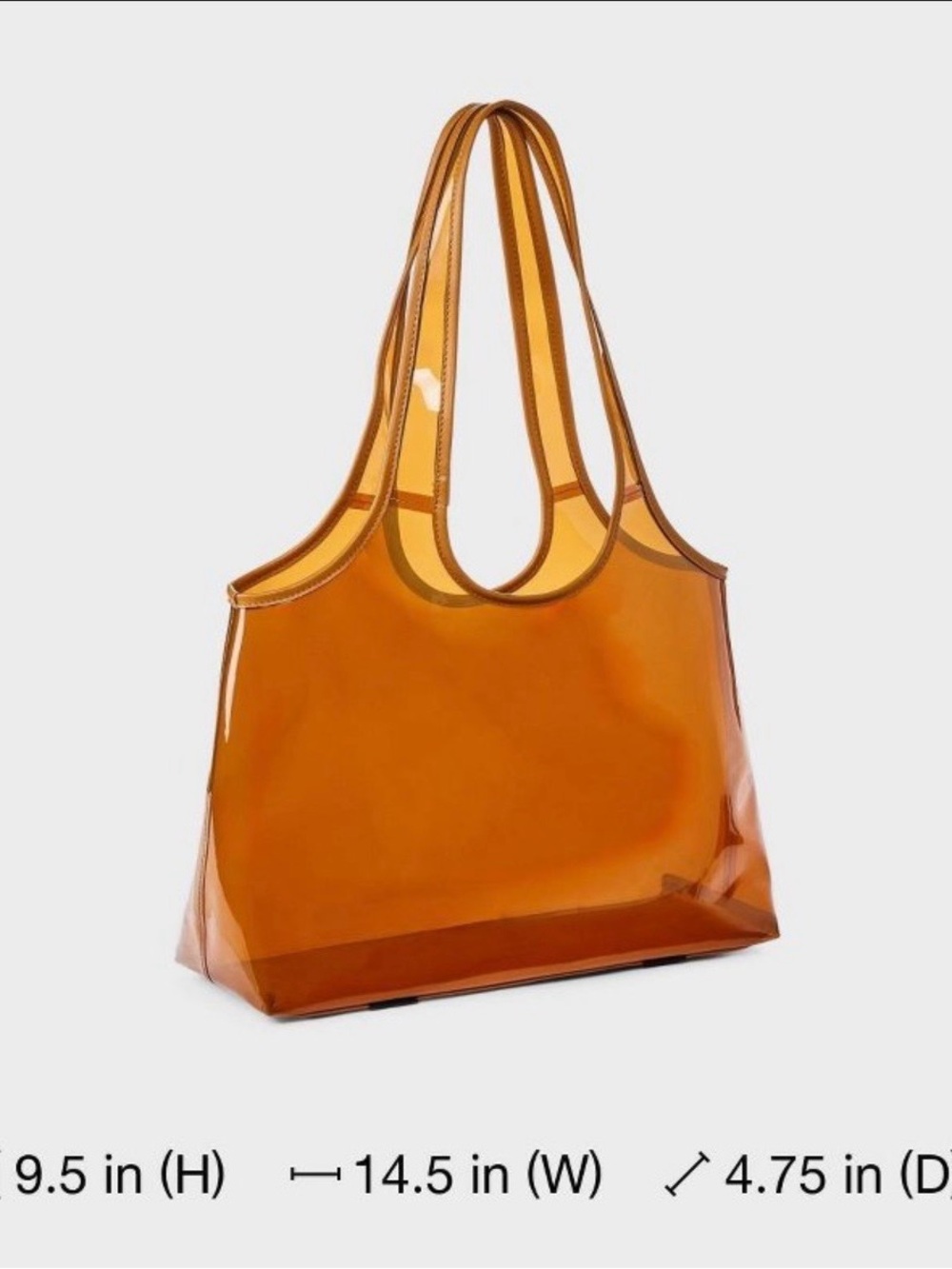 Shade and Shore Jelly Beach Tote Bag in Orange NWT - Picture 6 of 6